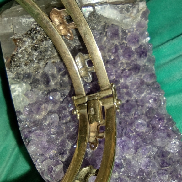 COPY - Vintage 90s Gp elephant cuff bracelet over sterling marked SS - Picture 4 of 5